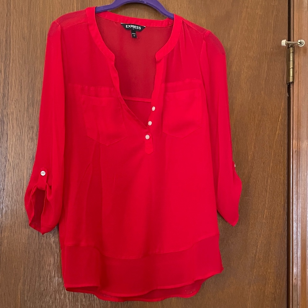 Express Women's Vibrant Red Blouse